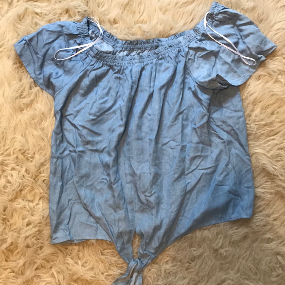 EUC off the shoulder denim top
